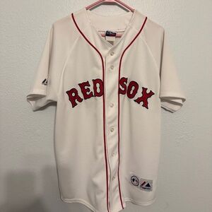 VTG Majestic Boston Red Sox MLB Jersey - Stitched Logo - Home White - Size S